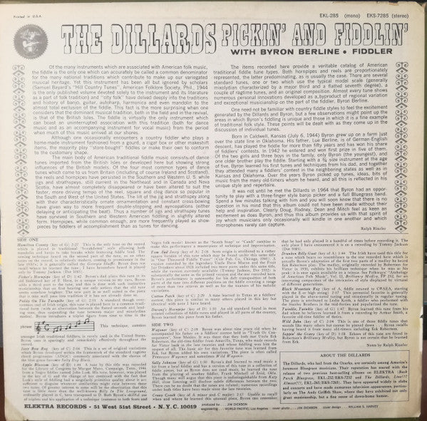 The Dillards With Byron Berline : Pickin' And Fiddlin' (LP, Album)