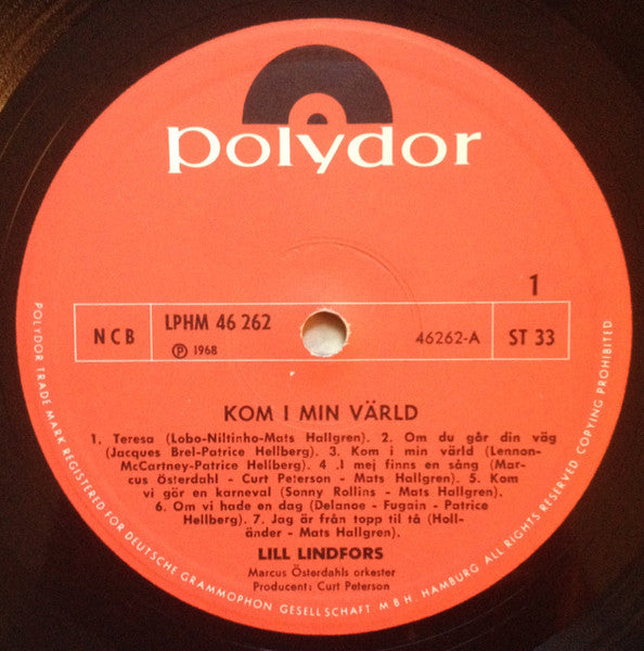 Lill Lindfors : Kom I Min Värld (LP, Album)