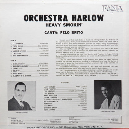 Orchestra Harlow : Heavy Smokin' (LP, Album, RP, Clo)