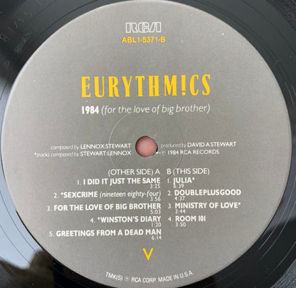 Eurythmics : 1984 (For The Love Of Big Brother) (LP, Album, RE, Ind)