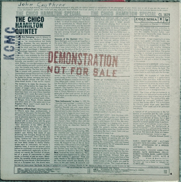 The Chico Hamilton Quintet : The Chico Hamilton Special (LP, Album, Mono, Promo)