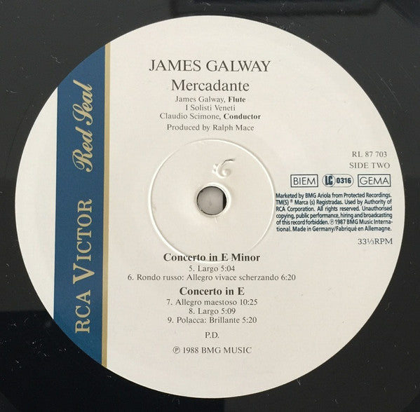James Galway, I Solisti Veneti, Claudio Scimone - Giuseppe Saverio Mercadante : Concertos For Flute And Orchestra (LP)