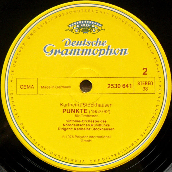 Karlheinz Stockhausen : Chöre Für Doris / Choral / "Atmen Gibt Das Leben..." / Punkte Für Orchester (LP)