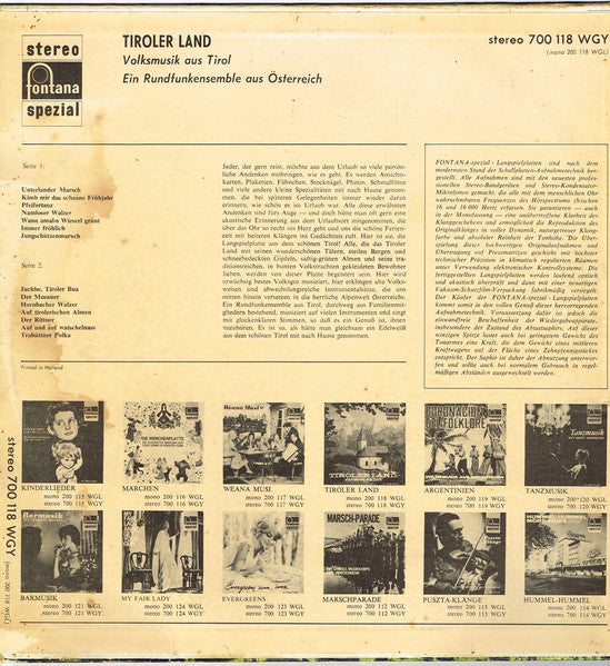 Unknown Artist : Tiroler Land (LP)