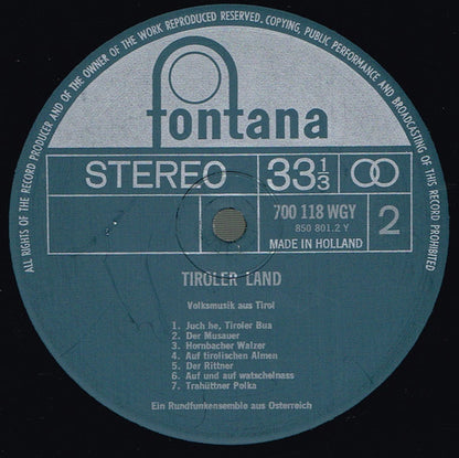 Unknown Artist : Tiroler Land (LP)