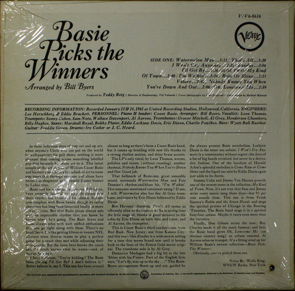 Count Basie Orchestra : Basie Picks The Winners (LP, Album)