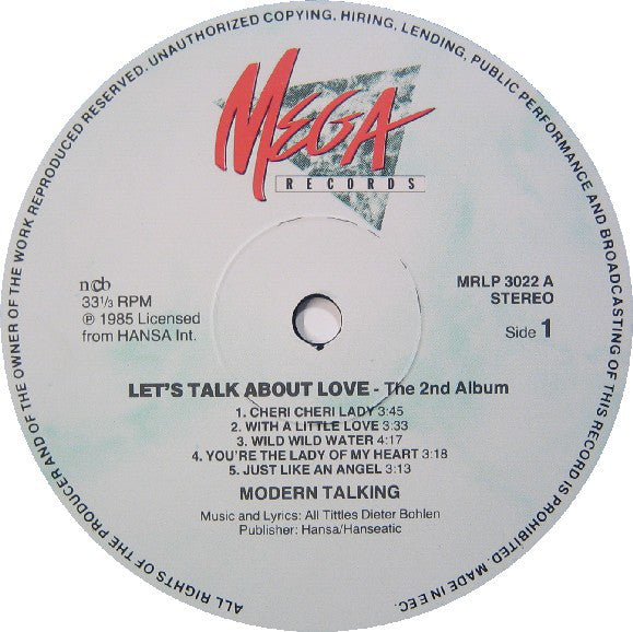 Modern Talking : Let's Talk About Love - The 2nd Album (LP, Album)