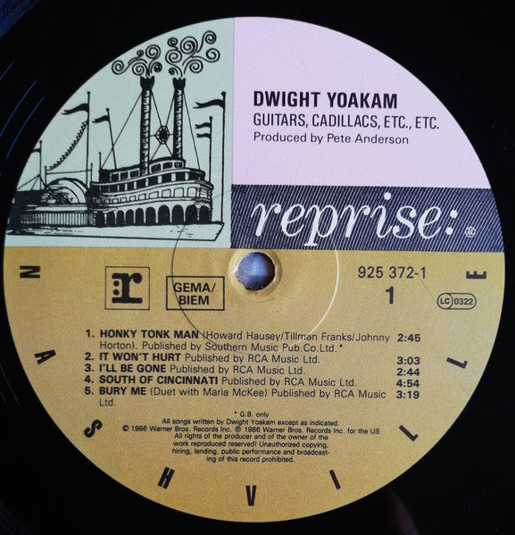 Dwight Yoakam : Guitars, Cadillacs, Etc., Etc. (LP, Album)