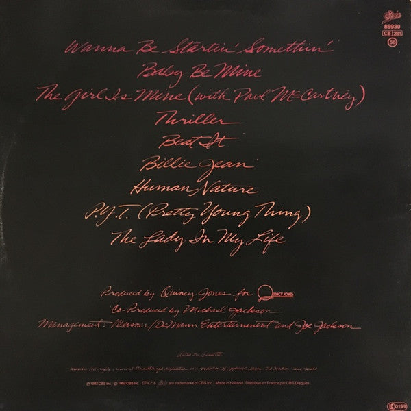 Michael Jackson : Thriller (LP, Album, Gat)