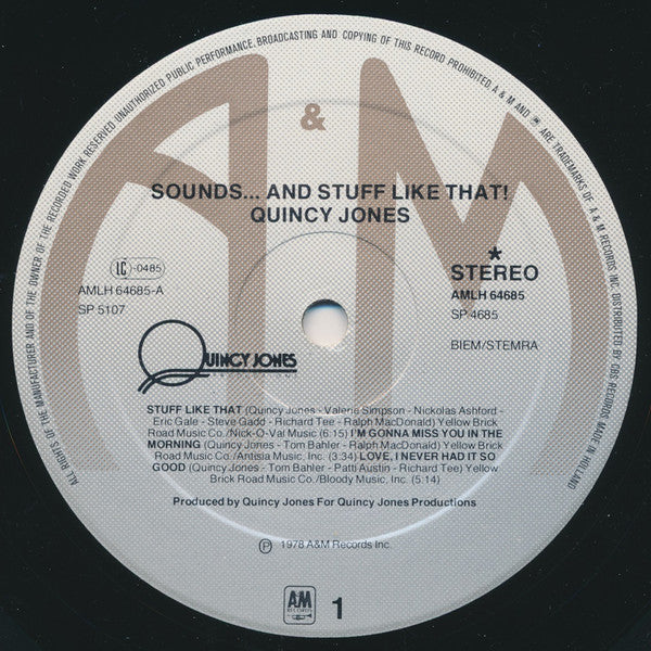 Quincy Jones : Sounds ... And Stuff Like That!! (LP, Album)