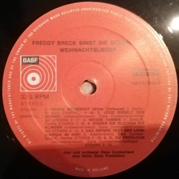 Freddy Breck : Freddy Breck Singt Die Schönsten Weihnachtslieder (LP, Album)