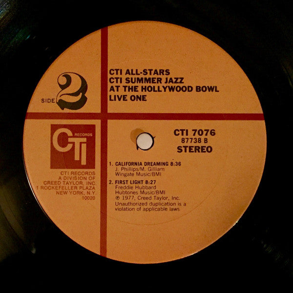 CTI All-Stars : CTI Summer Jazz At The Hollywood Bowl Live One (LP, Album)