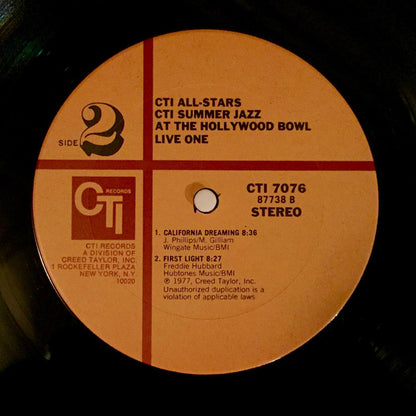 CTI All-Stars : CTI Summer Jazz At The Hollywood Bowl Live One (LP, Album)