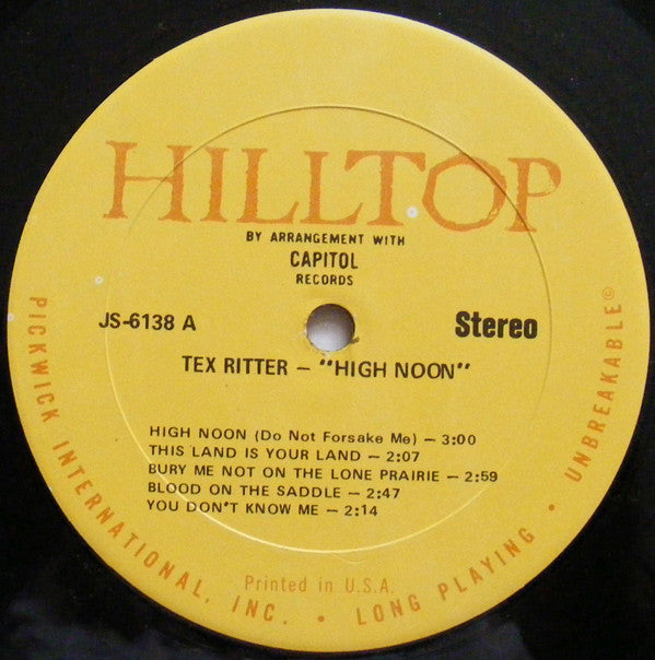 Tex Ritter : High Noon (LP, Comp, RE)
