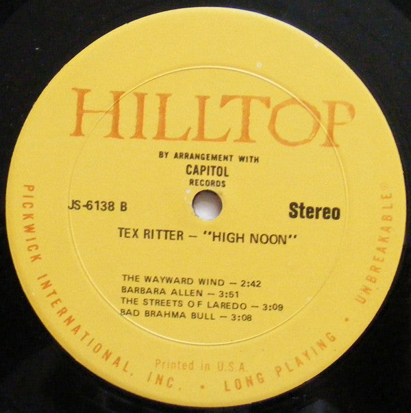 Tex Ritter : High Noon (LP, Comp, RE)