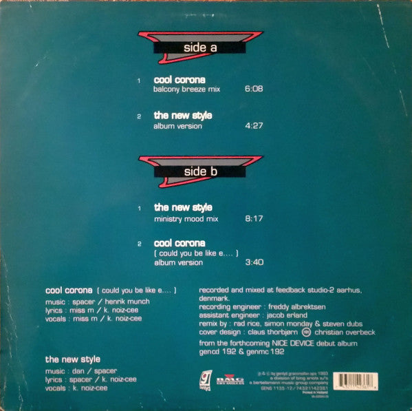 Nice Device : Cool Corona (Could You Be Like E....) / The New Style (12")