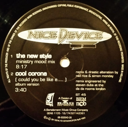 Nice Device : Cool Corona (Could You Be Like E....) / The New Style (12")