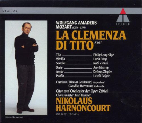 Wolfgang Amadeus Mozart - Philip Langridge • Lucia Popp • Ruth Ziesak • Ann Murray • Delores Ziegler • László Polgár • Chor der Oper Zürich Und Orchester der Oper Zürich • Nikolaus Harnoncourt : La Clemenza Di Tito (2xCD, Album + Box, Sli)