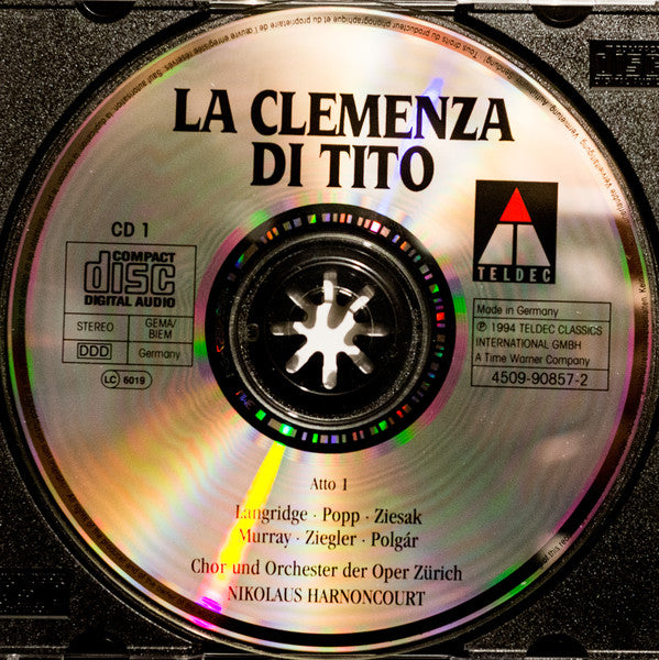 Wolfgang Amadeus Mozart - Philip Langridge • Lucia Popp • Ruth Ziesak • Ann Murray • Delores Ziegler • László Polgár • Chor der Oper Zürich Und Orchester der Oper Zürich • Nikolaus Harnoncourt : La Clemenza Di Tito (2xCD, Album + Box, Sli)