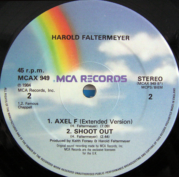 Harold Faltermeyer : Axel F (The M & M Mix) (12", Single)