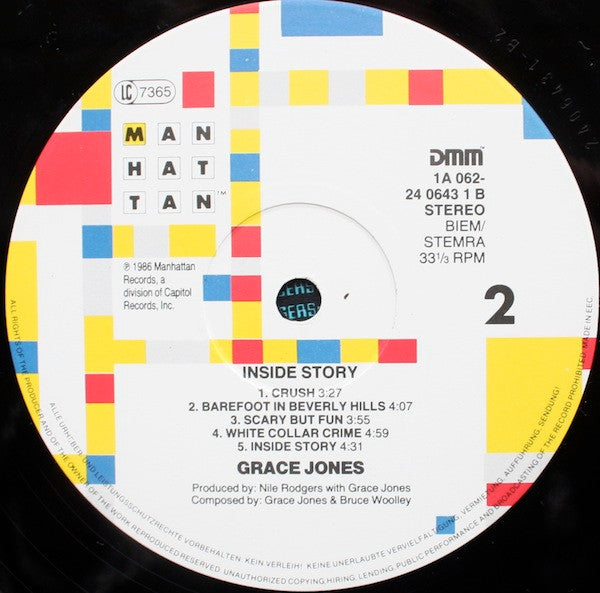 Grace Jones : Inside Story (LP, Album, DMM)