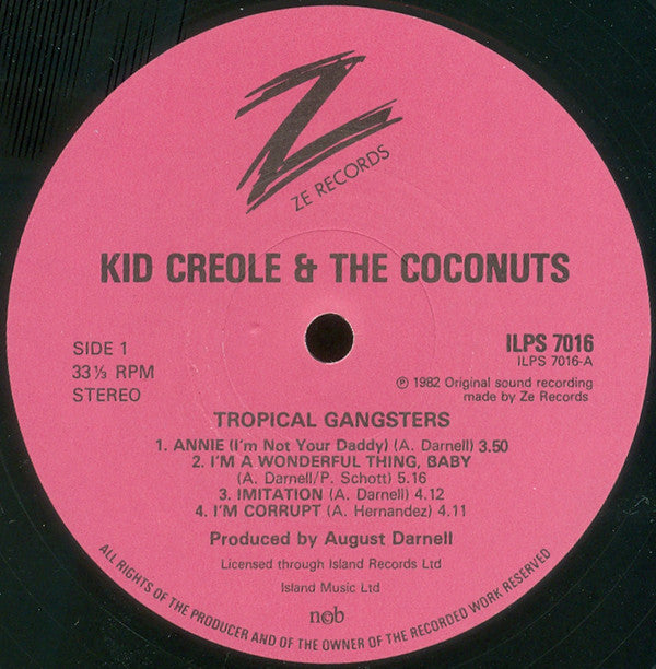 Kid Creole And The Coconuts : Tropical Gangsters (LP, Album, Rem)