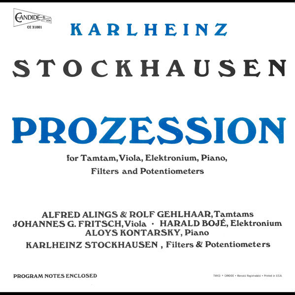 Karlheinz Stockhausen : Prozession (LP, Album)