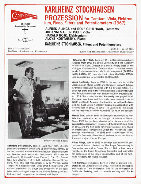 Karlheinz Stockhausen : Prozession (LP, Album)