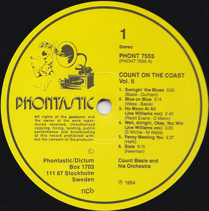 Count Basie Orchestra Featuring Joe Williams : Count On The Coast Vol. II (LP)