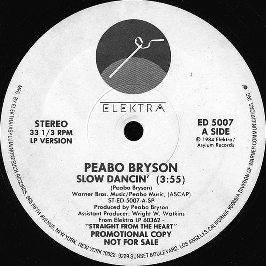 Peabo Bryson : Slow Dancin' (12", Promo)