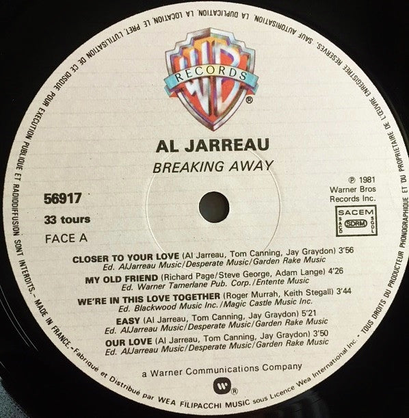 Al Jarreau : Breakin' Away (LP, Album)