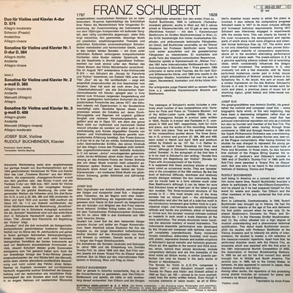 Franz Schubert, Josef Suk, Rudolf Buchbinder : Duo Für Violine Und Klavier D.574 / Sonatinen Für Violine Und Klavier Nr. 1-3 (LP, Album)