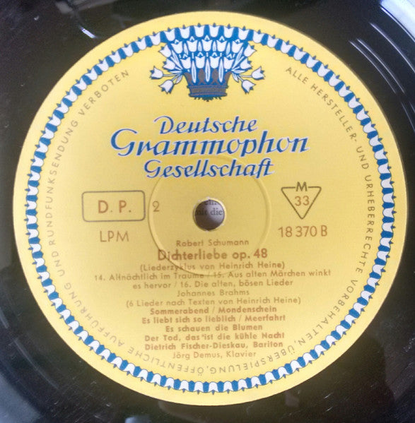 Robert Schumann - Johannes Brahms, Dietrich Fischer-Dieskau · Jörg Demus : Dichterliebe Op.48 · 6 Lieder (LP, Mono)