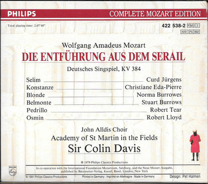 Wolfgang Amadeus Mozart : Die Entführung Aus Dem Serail  (2xCD, Album, RE)