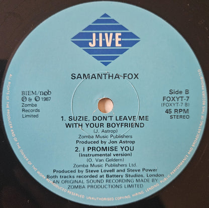 Samantha Fox : I Promise You (Get Ready) (12", Single)