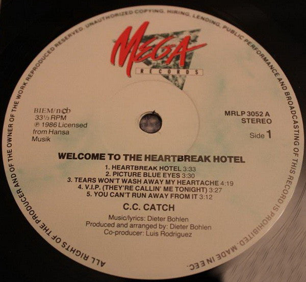 C.C. Catch : Welcome To The Heartbreak Hotel (LP, Album)