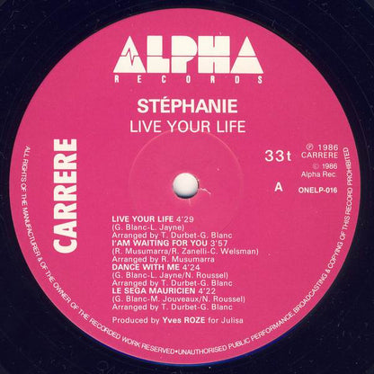 Stephanie (2) : Live Your Life (LP, Album)