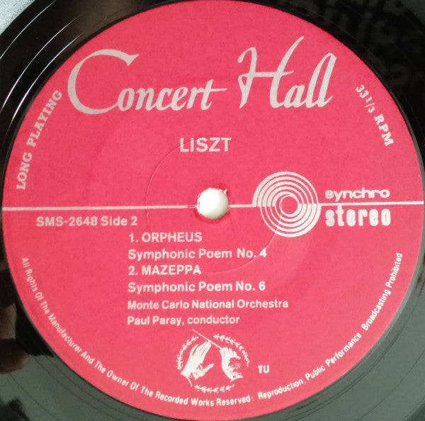 Paul Paray, Orchestre National De L'Opéra De Monte-Carlo : Festival Liszt (LP, Album)