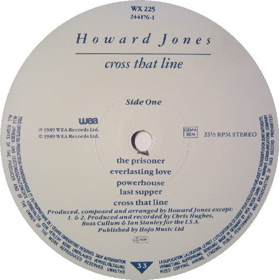 Howard Jones : Cross That Line (LP, Album)