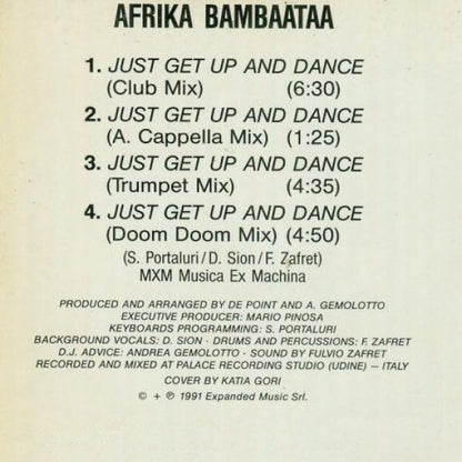 Afrika Bambaataa : Just Get Up And Dance (12")