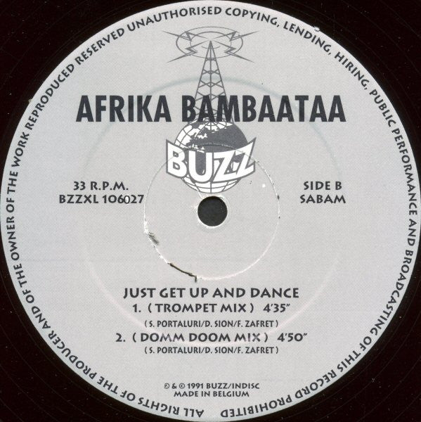 Afrika Bambaataa : Just Get Up And Dance (12")