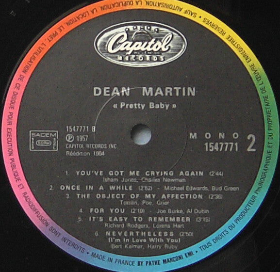 Dean Martin : Pretty Baby (LP, Album, Mono, RE)