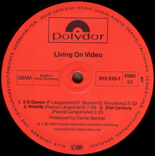 Trans-X : Living On Video (LP, Album)