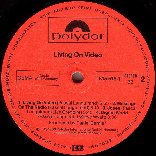 Trans-X : Living On Video (LP, Album)