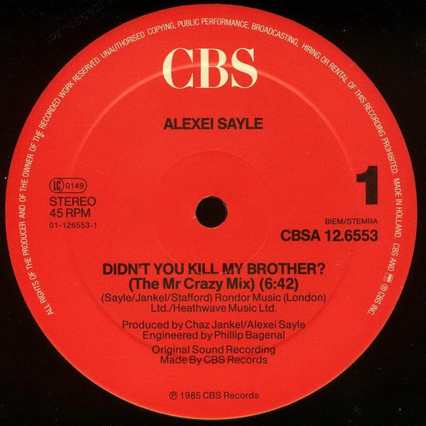 Alexei Sayle : Didn't You Kill My Brother? (12")