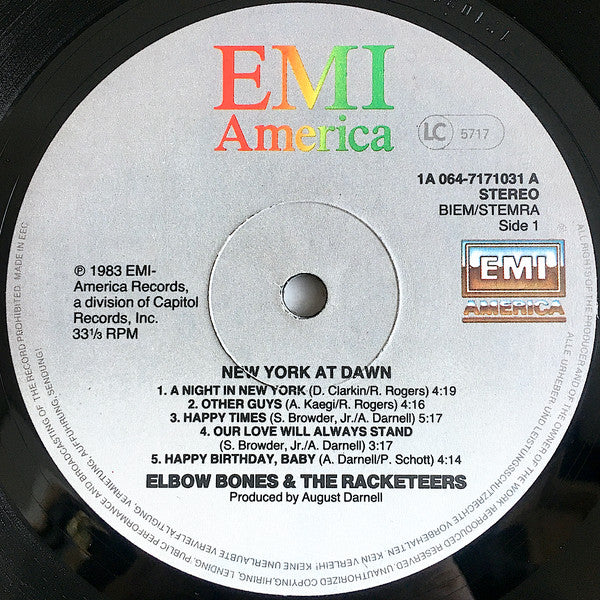 Elbow Bones And The Racketeers : New York At Dawn (LP, Album)