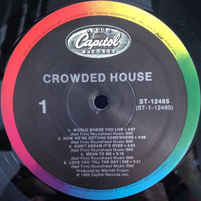 Crowded House : Crowded House (LP, Album, Spe)