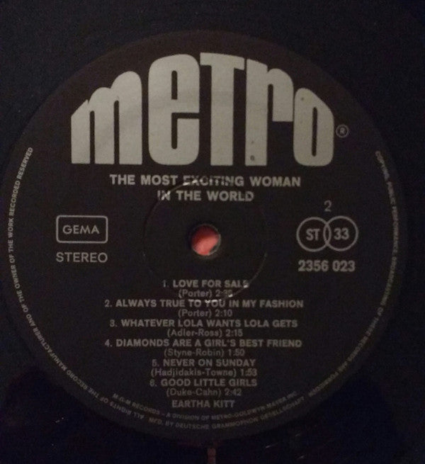 Eartha Kitt : The Most Exciting Woman In The World (LP, Album, RE)