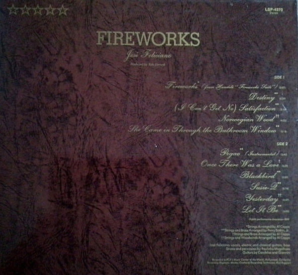 José Feliciano : Fireworks (LP, Album, RE)