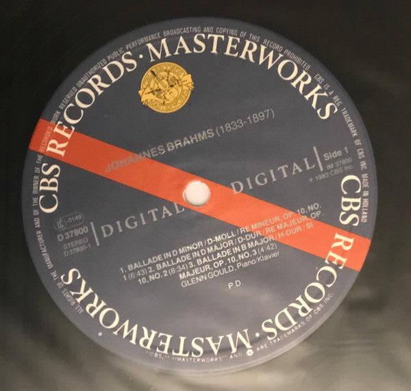 Johannes Brahms - Glenn Gould : Ballades, Op.10, Rhapsodies, Op.79 (LP, Album)